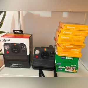 Poloroid Now camera and film